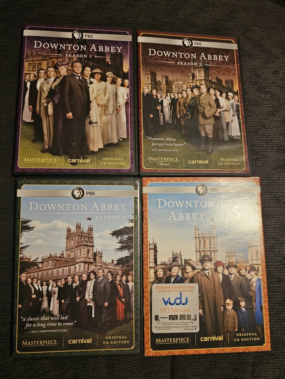Downton Abbey DVD Bundle | Seasons 1, 2, 4 & 5 Box Sets Period Drama Collection
